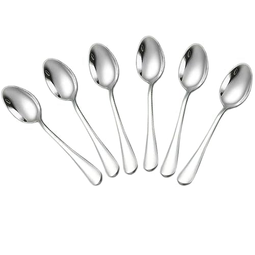 Demitasse Espresso Spoons, 5.5 Inches Stainless Steel Small Spoons - color: Silver, size: 5.5Inch