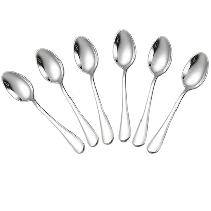 Demitasse Espresso Spoons, 5.5 Inches Stainless Steel Small Spoons - color: Silver, size: 5.5Inch