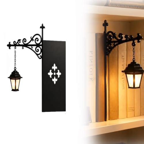 Vintage Library Lantern Bookend LED Shelf Light for Reading | Bookshelf Lighting & Decorative Ornament for Reading & Home Library Decor for Book Lovers & Home Decorators
