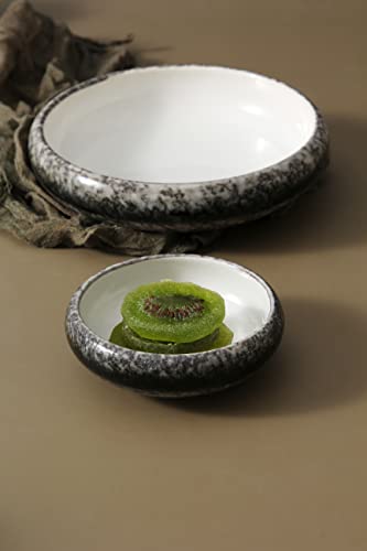 Uaral Serving Dishes,Salad Plate,Japanese Stoneware Appetizer Plate,Set Of 4,5.5 Inch,14 oz(White) - color: White