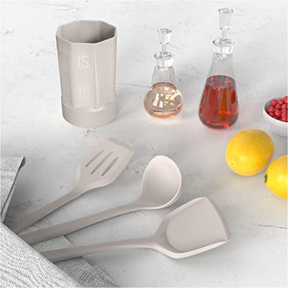 AOTHOD Silicone Cooking Utensils Set - 446°F Heat Resistant Kitchen Utensils,Turner Tongs,Spatula,Spoon,Brush,Whisk,Kitchen Utensil Gadgets Tools Set for Nonstick Cookware,Dishwasher Safe (BPA Free) - color: Khaki