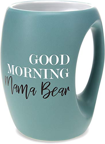 Good Morning Mama Bear - 16 Oz Stoneware Huggable Coffee Cup Mug - color: Blue