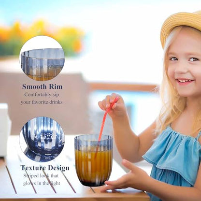 Acrylic Clear Highball Plastic Cups | Plastic Reusable Tumblers 15oz (Set of 6) | Stackable | BPA-free Tumblers | Shatterproof | Top-rack Dishwasher Safe - color: Blue, size: 15 Ounces