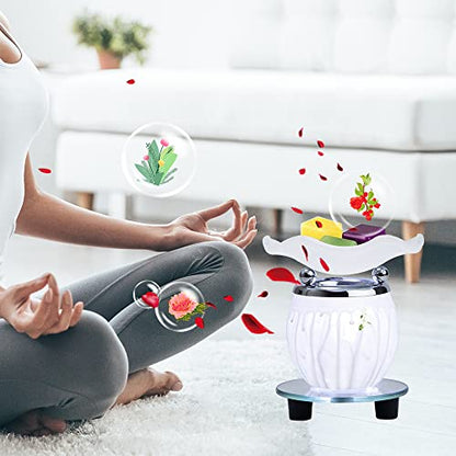 Electric Oil Melt Warmer Electric Wax Melt Warmer Wax Melter Fragrance Oil Warmer Burner(White2) - color: Lw-white2