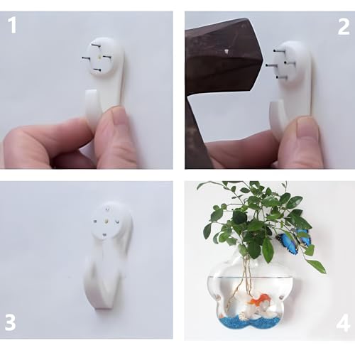 Set of 6 Wall Hanging Planter Terrarium, Clear Glass Plant Vase Wall Mount for Propagating Hydroponics Plant, Indoor Air Plants, Stylish 6 Shapes (Plants Not Included)