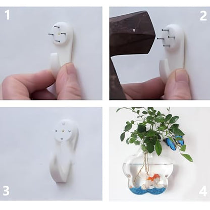 Set of 6 Wall Hanging Planter Terrarium, Clear Glass Plant Vase Wall Mount for Propagating Hydroponics Plant, Indoor Air Plants, Stylish 6 Shapes (Plants Not Included)
