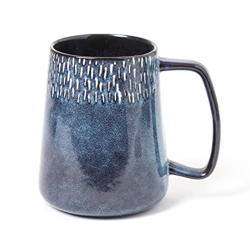 Large Ceramics Coffee Mugs,24 OZ,Large Handle Design,Extra Large Tea and Coffee Cup for Office and Home，Microwave And Dishwasher Safe(Color:24 oz star blue) - color: 24 oz star blue