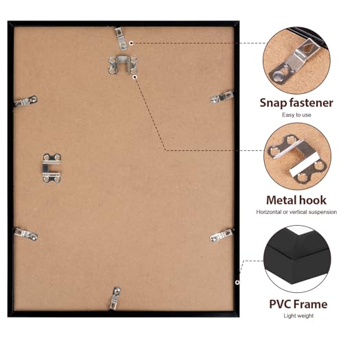 Fixwal 11x14 Collage Picture Frame, Holds Five 4x6 Photos, PVC | Shatter Resistant Plastic Cover, Wall Decor - size: 11x14（5-4x6）