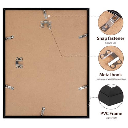 Fixwal 11x14 Collage Picture Frame, Holds Five 4x6 Photos, PVC | Shatter Resistant Plastic Cover, Wall Decor - size: 11x14（5-4x6）