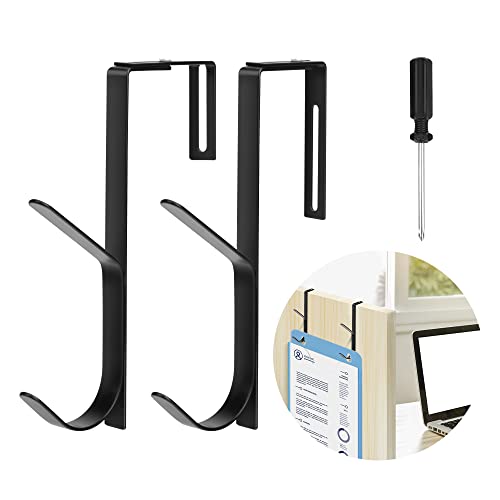 2Pcs Adjustable Metal Double Coat Hooks, Fits 1.35-3.5 Inch Cubicle Panels | Adjustable Width for Most Partition Panels, Double-Hook for Easy Hanging, High Load-Bearing Capacity, Sturdy Metal Material - color: 2pcs