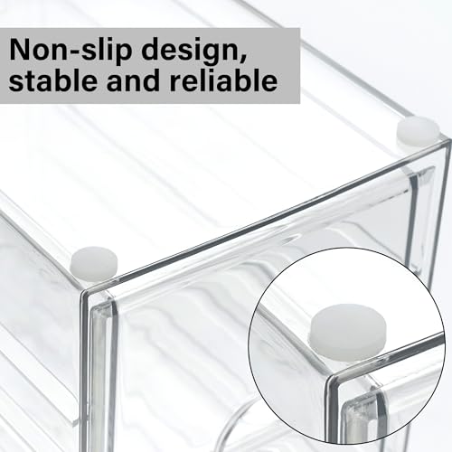 Prsildan Hair Accessories Organizer Acrylic Drawer with 10 Drawers | Clear, Craft Art Supply Storage, For Office Desk Bathroom Vanity Countertop, Set of 2 - size: 10 Drawers