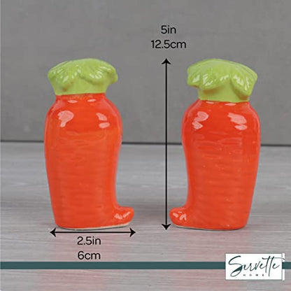 Novelty Ceramic Vegetable Salt and Pepper Shakers Set - Carrot - color: Carrot