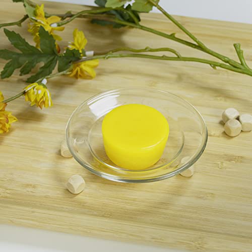 EQUSUPRO 4" Replacement Glass Round Dish Bowl for Oil Wax Melt Warmers Burners (Clear Glass)