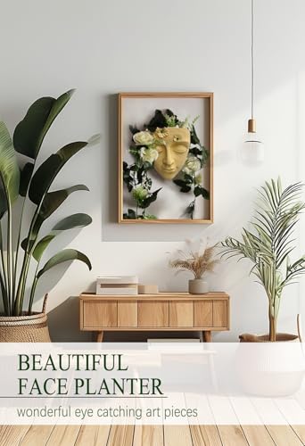 Face Shape Wall Planter Elegant Yellow Resin Wall-Mounted Head Pot with Drainage Hole Unique Small Vase Holder for Flower,Succulents, Hanging Plants for Plant Lovers - color: Yellow