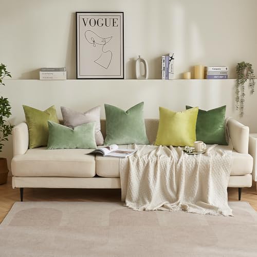 MIULEE Velvet Pillow Cover Soft Luxury Decorative Throw Pillow Cover Single Rectangle Cushion Case for Spring Couch Sofa Bedroom Car Decor,12x20 Inch Sage Green | Soft Luxury Decorative Throw Pillow Cover, Single Rectangle Cushion Case, Home Decor for Cha