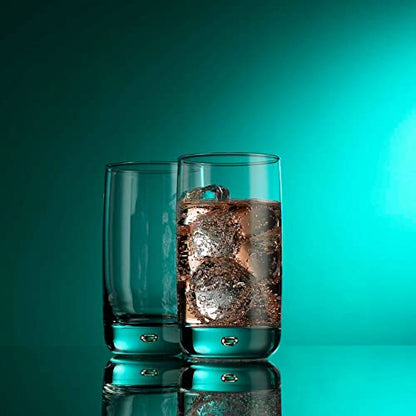 Set of 4 Highball Glasses 16 Oz Collins Cocktail Drinking Glass Cups, Bubble Base Glassware for Water, Juice, Cocktails, Beer Pint Glasses, Modern Basic Tumblers. - style: Straight