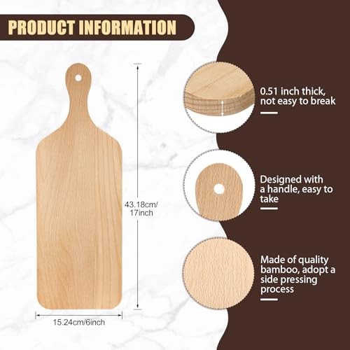 6 Pcs Wood Cutting Boards 17 Inch for Chopping Laser Engraving - size: 17 x 6 inches