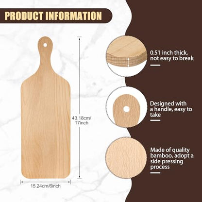 6 Pcs Wood Cutting Boards 17 Inch for Chopping Laser Engraving - size: 17 x 6 inches