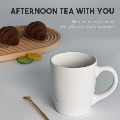 harebe 20 OZ Large Coffee Mug, Ceramic Tea Cup for Office and Home, Big Capacity with Handle, Cups for Men Women Mug Lovers, Microwave & Dishwasher Safe, White - color: White