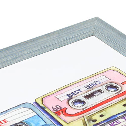 ArtToFrames 18x18 inch Deep Periwinkle Barnwood Frame Wood Picture Frame, 2WOM0066-56673-YBLU-18x18