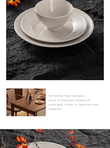 Dinnerware sets plates and bowls sets modern plates,Ceramic Dinnerware Sets,12 Pieces Porcelain Lightweight Plates,Scratch Resistant Dish Set (style - 16, 4 - Set (12pcs)) - color: style - 16
