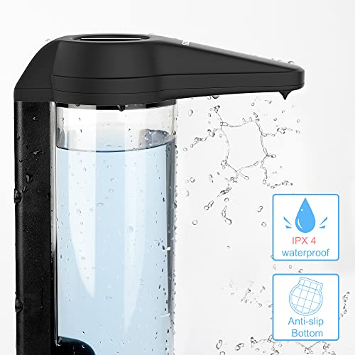 Secura 17oz Automatic Liquid Soap Dispenser, Touchless Battery Operated Hand Soap Dispenser with Adjustable Soap Dispensing Volume Control Dial, Personal Care Dispenser (Black) - color: Black, size: 500ml