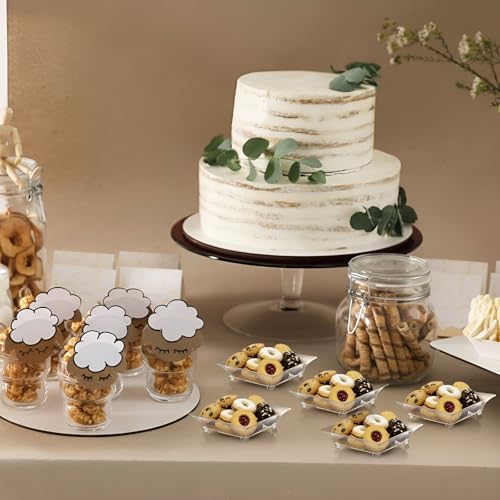 300 Pcs Mini Gold Glitter Clear Dessert Plates 1oz Disposable Appetizer Trays Bulk Small Square Plastic Dish for Party Birthday Wedding Tasting Serving Cake Salad Fruit Sauce Snack, 2.4 Inch - style: Gold Glitter Clear