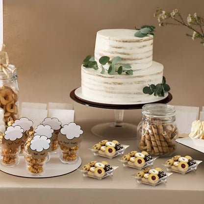 300 Pcs Mini Gold Glitter Clear Dessert Plates 1oz Disposable Appetizer Trays Bulk Small Square Plastic Dish for Party Birthday Wedding Tasting Serving Cake Salad Fruit Sauce Snack, 2.4 Inch - style: Gold Glitter Clear