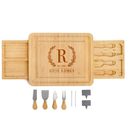 Personalized Charcuterie Board, Custom Bamboo Engraved Cheese Board, Customized Gifts, Bridal Shower Gifts, Perfect for Personalized Wedding - style: Personalized Large Charcuterie Board