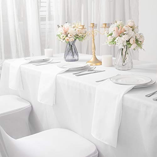 Bailarina Cloth Napkins Set of 80,17x17 inches Dinner Napkins Cloth Washable,Polyester Square Table Cloth Napkin Bulk with Hemmed Edges Ideal for Banquets, Parties and Weddings-White - color: White