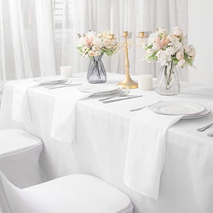Bailarina Cloth Napkins Set of 80,17x17 inches Dinner Napkins Cloth Washable,Polyester Square Table Cloth Napkin Bulk with Hemmed Edges Ideal for Banquets, Parties and Weddings-White - color: White