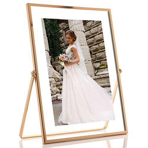 Lawrence Frames Metal Easel Float Picture Frame, 5x7, Gold - color: Gold, size: 5x7
