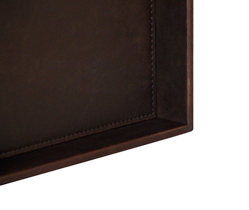 Vixdonos Leather Valet Tray Rectangular Catchall Tray Counter Organizer for Key,Jewelry,Perfume,Glasses and Watches(Brown) - color: Brown