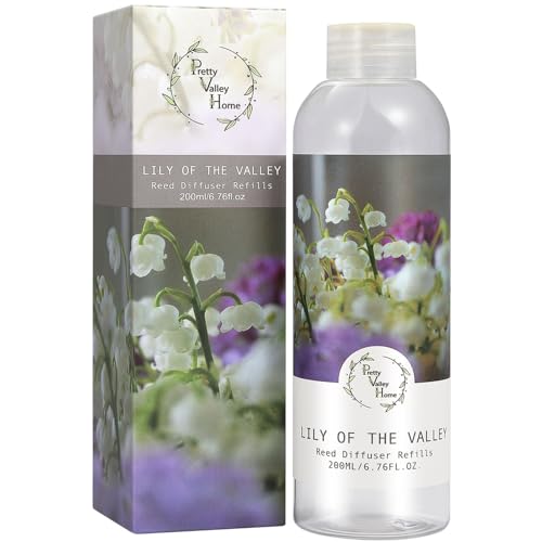 Reed Diffuser Refill, Lily of Valley Floral Diffuser Oil 6.76 fl.oz / 200ml, Long-Lasting Home Fragrance for Bedroom, Bathroom, Home Decor - color: Lily of Valley