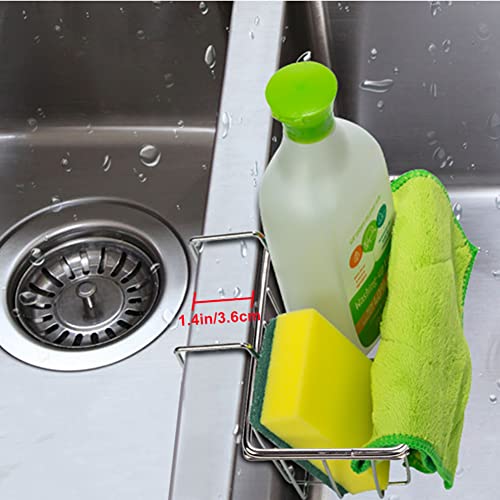 Stainless Steel Sponge Holder for Kitchen Sink | Rust Resistant, Quick Drying, Holds Sponges & Brushes, Stable Over Divider, Space Saving, Large Capacity