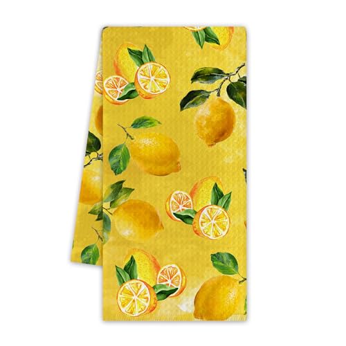 Lemon Kitchen Towels, Spring Dish Towels for Kitchen, 13.8 X 23.6 Inch Decorative Hand Tea Towel for Home Bathroom, Lemon Themed Decorations & Gifts, 20 - color: Lemon 02