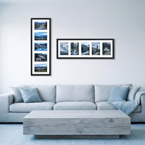 WIFTREY 4x6 Picture Frames Collage with 5 Openings Set of 1, Display five 4 x 6 Photo Pictures for Wall Mounting, Black - color: Black, size: 5 Openings - 1 Pack
