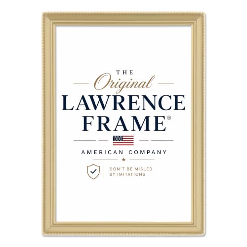 Lawrence Frames Antique Brass 5x7 Picture Frame - Bead Border Design (11457) - color: Satin Gold, size: 5X7