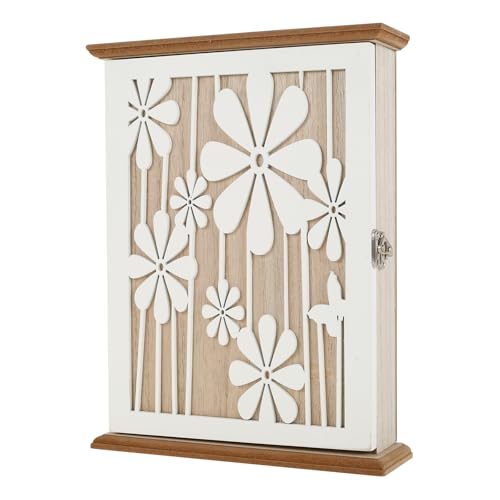 US Wooden Key Box Wall Mount Wooden Key Holder Decorative Wall Key Hanger with 6 Key Hooks Rustic Key Cabinet Key Organizer Entryway Key Holder for Wall Entryway Hallway(Style 1) - size: Style 1