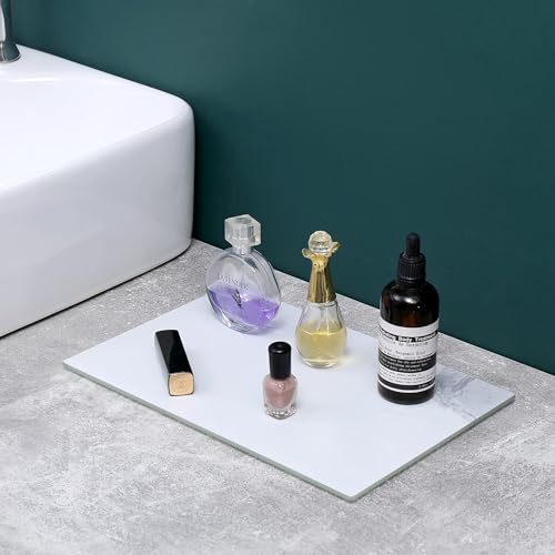 Murrey Home Glass Cutting Board for Kitchen Counter, Tempered Glass Chopping Boards Dishwasher Safe, Small Clear Countertop Tray, Scratch Resistant, Heat Resistant, Non Toxic, White Marble, 20"x16" - color: Textured White Marble, size: 19.7"L x 15.7"W