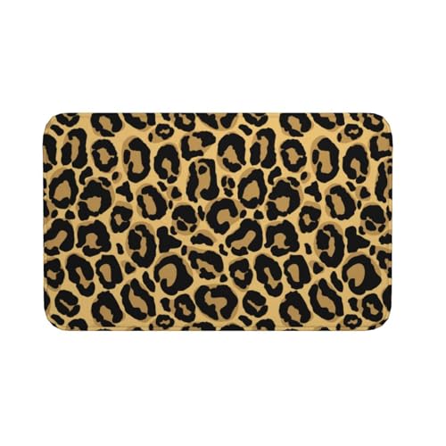 Brown Leopard Texture Bath Mat Non-Slip Soft Microfiber Bathroom Rugs Washable Bathmat, Carpet Rug Entryway Decor for Tub Shower Room Floor, 31.5x20 Mat - color: Leopard #04, size: 1'8" x 2'8" (Rectangular)