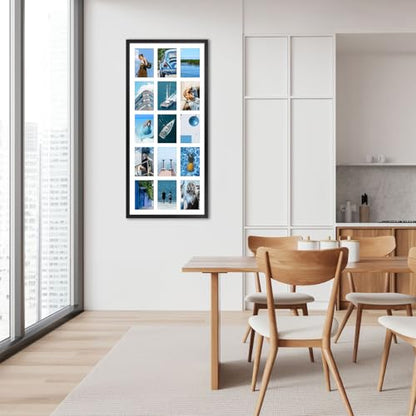 MEBRUDY 4x6 Collage Picture Frames with 15 Openings, 1 Pack Black Multi Photo Frames Display 4 x 6 Pictures with Mat for Wall Mounting, Aluminum Material - style: Regularly Style-1 Pack