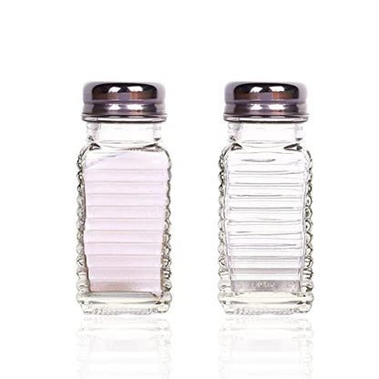1st Choice Salt and Pepper Shakers with Stainless Tops Set of 2 (Striped rectangular Shakers) - style: Striped rectangular Shakers