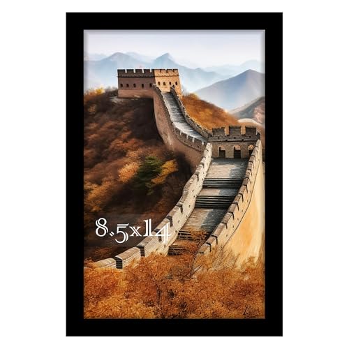 8.5 x 14 Frame, Photo Frame for Wall Mounting Display, Black | Fits 8.5x14 Photos and Artwork, Clear Shatterproof Cover, Horizontal or Vertical Wall Mount, Gallery Wall, 1 Pack - color: Black, size: 8.5x14