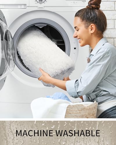 Toilet Rugs U-Shaped Mat 24x22, Contour Bathroom Mat - Ultra Soft & Absorbent Microfiber, Quick-Dry, Machine Washable with High Density Foam Latex Non Slip Backing, White - color: White, size: 24" X 22"(Toilet Rug)