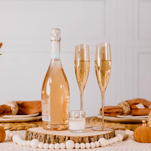 Gold Wine Glasses for Champagne, Set of 2-6oz Champagne Flutes with Slanted Rims, Angled Bowl for Optimal Aeration, Modern, Unique, Decorative Fancy Wine Glasses Set for Women and Men