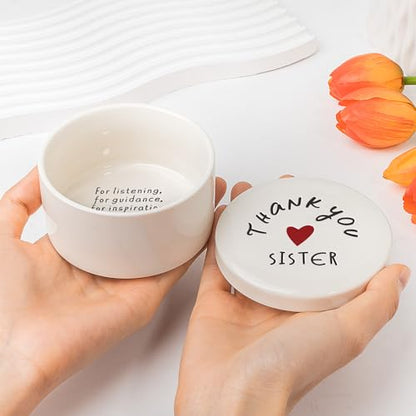 Inspirational Gift for Sister Keepsake Box, Sis Trinket Dish Ring Dish, Thank You Sisters Gift, Christmas Women Birthday Sis, Birthday Gifts for Sister, Sisters Christmas Appreciation Sister Gifts - color: THANK YOU SISTER