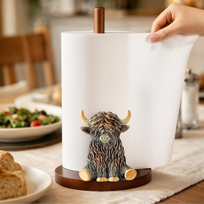 Highland Cow Paper Towel Holder Cute Highland Cow Kitchen Decor - style: Highland Cow