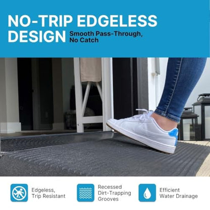EZ-ACCESS Transitions Angled Entry Mat for Raised Thresholds - color: Black, size: 2.5 Inches