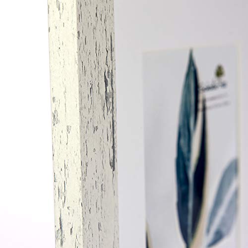 Rustic White 8x10 Picture Frame set of 2,Display 8x10 without Mat or 5x7 with Mat - color: White, size: 8x10 inches